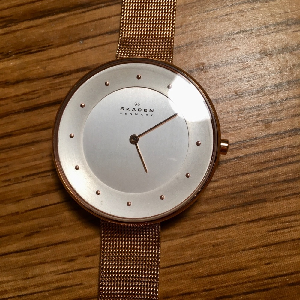 Skagen Rose Gold Stainless Steel Bracelet Watch - Picture 7 of 7